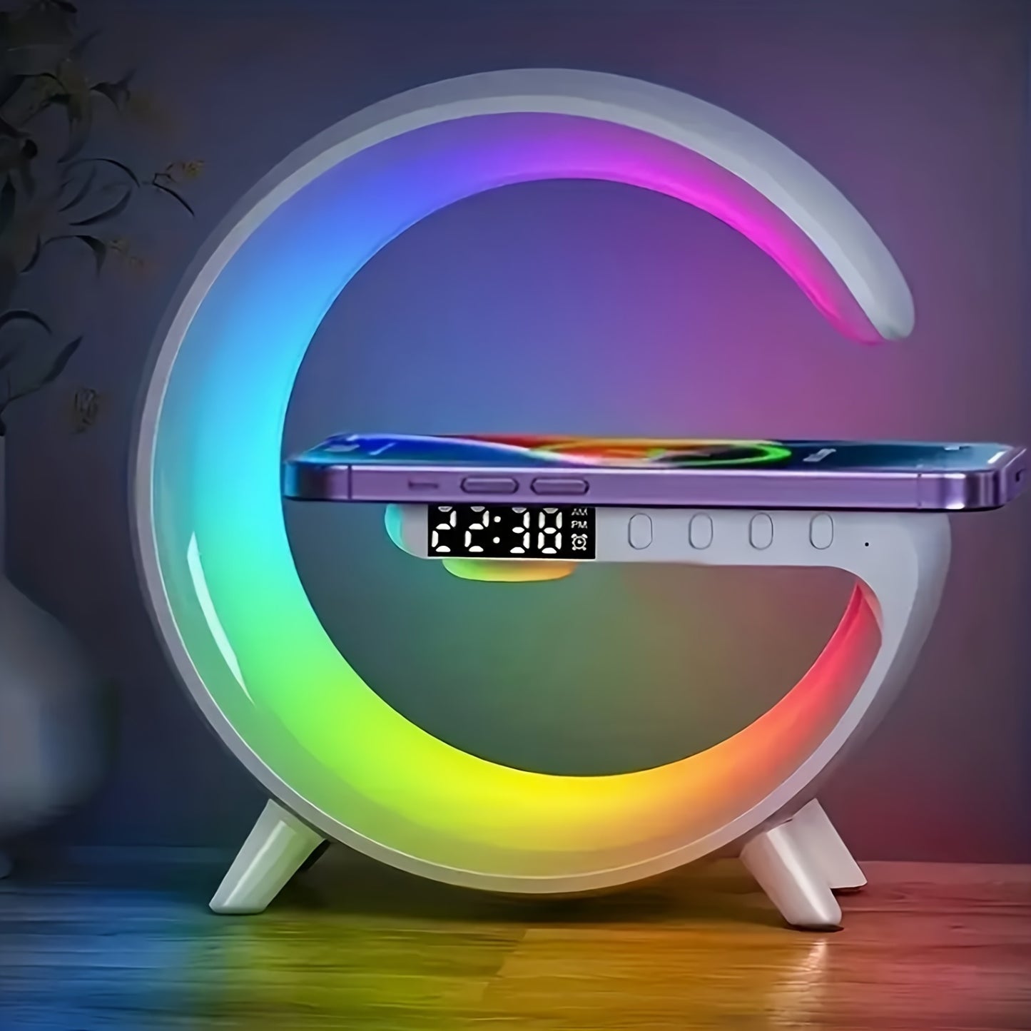 Dynamic Wake-Up Lamp with Sunrise Alarm & Speaker wireless charging